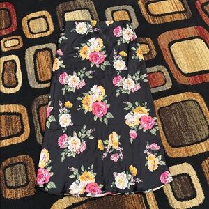 Floral Black Maxi Skirt